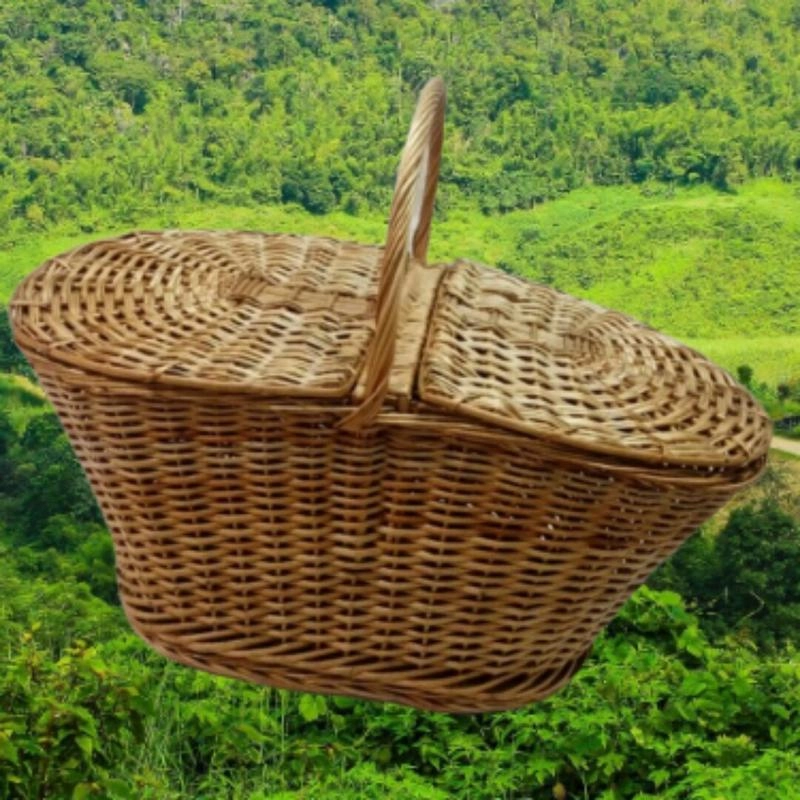سبد  پیک نیک حصیری  تیناسادات سایز55در35در25تا29 مناسب توی ماشین وسفر تضمین کیفی (هزینه ارسال با مشتری )